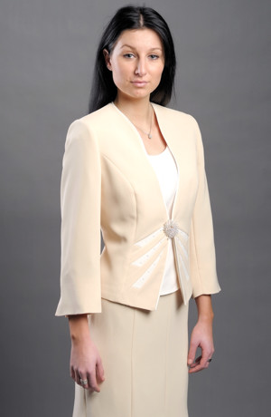 Dámský elegantní komplet - kabátek, top a  sukně.