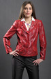 Červené dámské elastické sako s potiskem