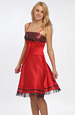 Červené šaty na tanec s flitrovým sedlem