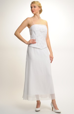Bílá svatební sukně