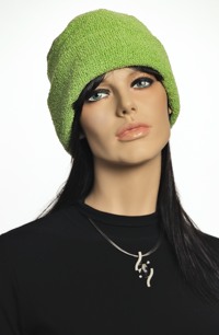 Pletená čepice v jasné zelené