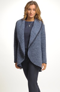 Hřejivý cardigan z bouclé pleteniny - paleto v siluetě A