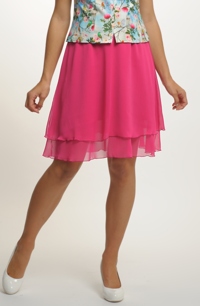 Sytě růžová dvouvrstvá sukně