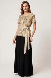 Elegantní večerní šaty - halenka a sukně