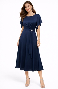 Elegantní šaty na maturitní ples pro hosta v tmavě modré barvě