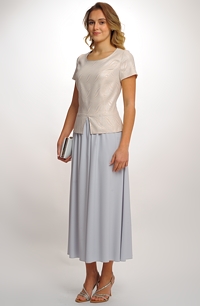 Elegantní společenský sukňový komplet v jemných tónech