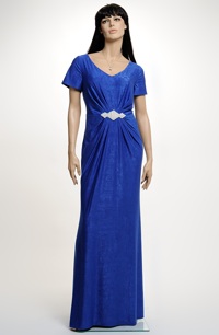 Dlouhé plesové, společenské, večerní šaty s perličkovou ozdobou, vel. 44 až 50