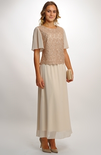 Elegantní krajková halenka s dlouhou šifonovou sukní - model i pro nevěsty