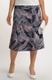 Midi sukně s potiskem abstraktního vzoru