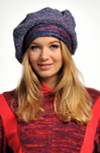 Baret pletený z boucle melíru